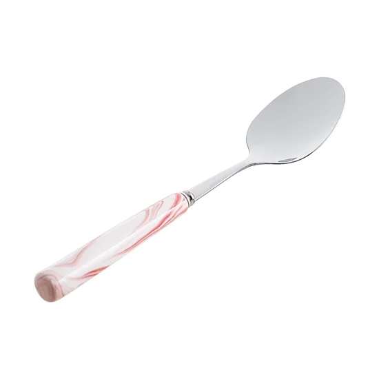 Pink-Spoon TUUTH 1 шт. столовые приборы из нержавеющей стали керамическая ручка вилка ложка посуда стейк столовые приборы Западная Посуда Вилка Настольные принадлежности - Цвет: Pink-Spoon
