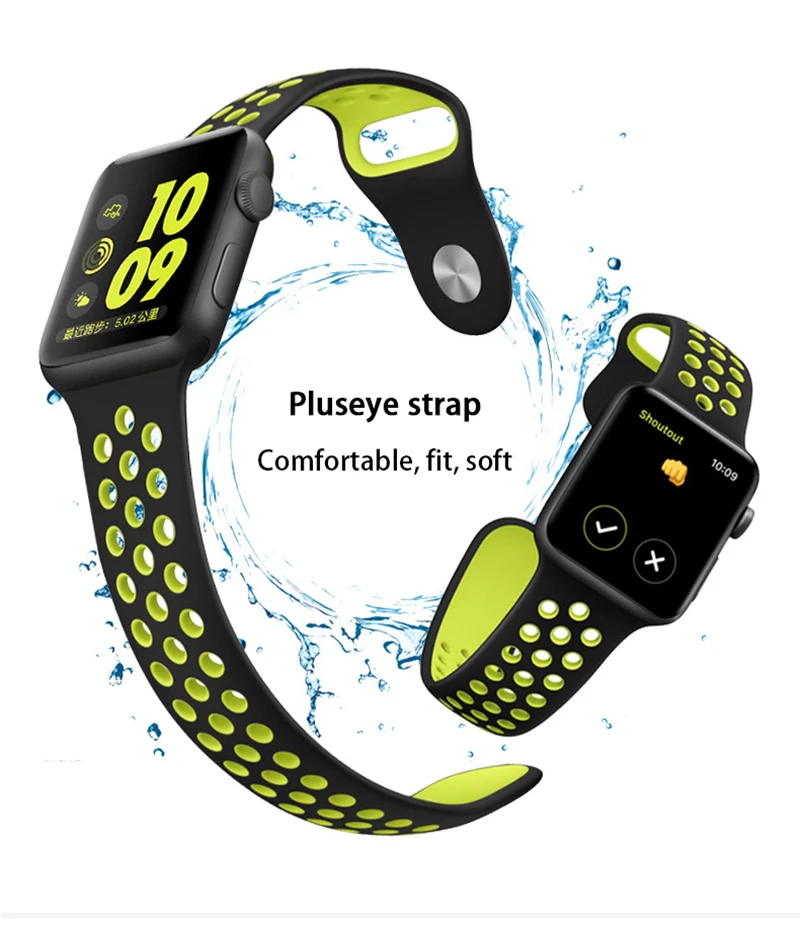 Мягкий силиконовый спортивный ремешок сменный Браслет для Apple Watch 42 мм 38 Смарт