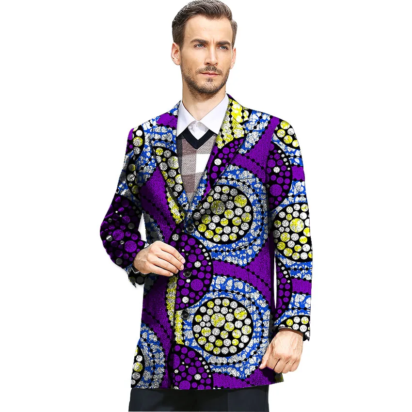 Модные мужские спортивные пиджаки Африканский стиль принт мужской костюм куртка