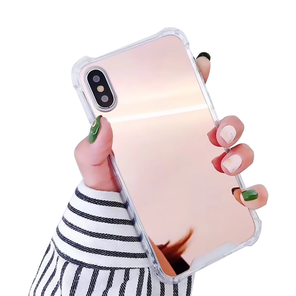 Weloan Gasbag противоударный зеркальный чехол для iphone XR 7 8 XS MAX XSmax X 10 6 6S Plus 7Plus 8Plus Airbag мягкие чехлы для телефонов из ТПУ