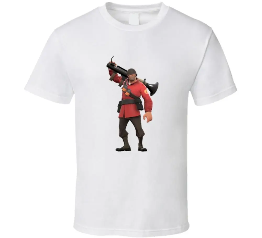 Футболка Team Fortress 2 soldier Повседневная принтованная футболка Удобная с короткими