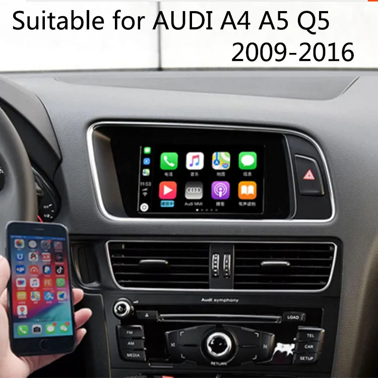 Автомобильный видео интерфейс беспроводной CarPlay для AUDI A5 A4 Q5 Поддержка WiFi Bluetooth Совместимость последние iPhone XS Mas IOS 12,2 система