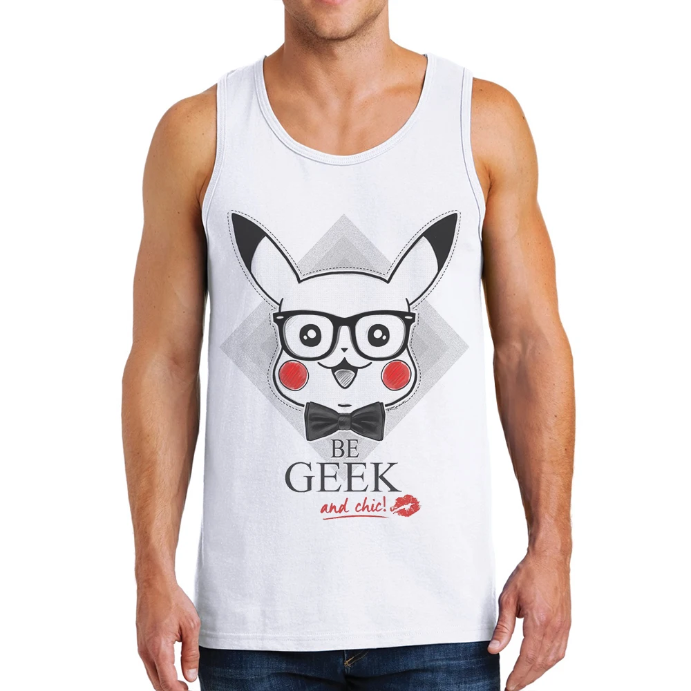 

Hot Sale Undershirt Men Cotton Mens Tank Tops Shirt Gym Clothing Fashion Tanks Sleeveless Top Pikachu Print Ropa Para Hombre