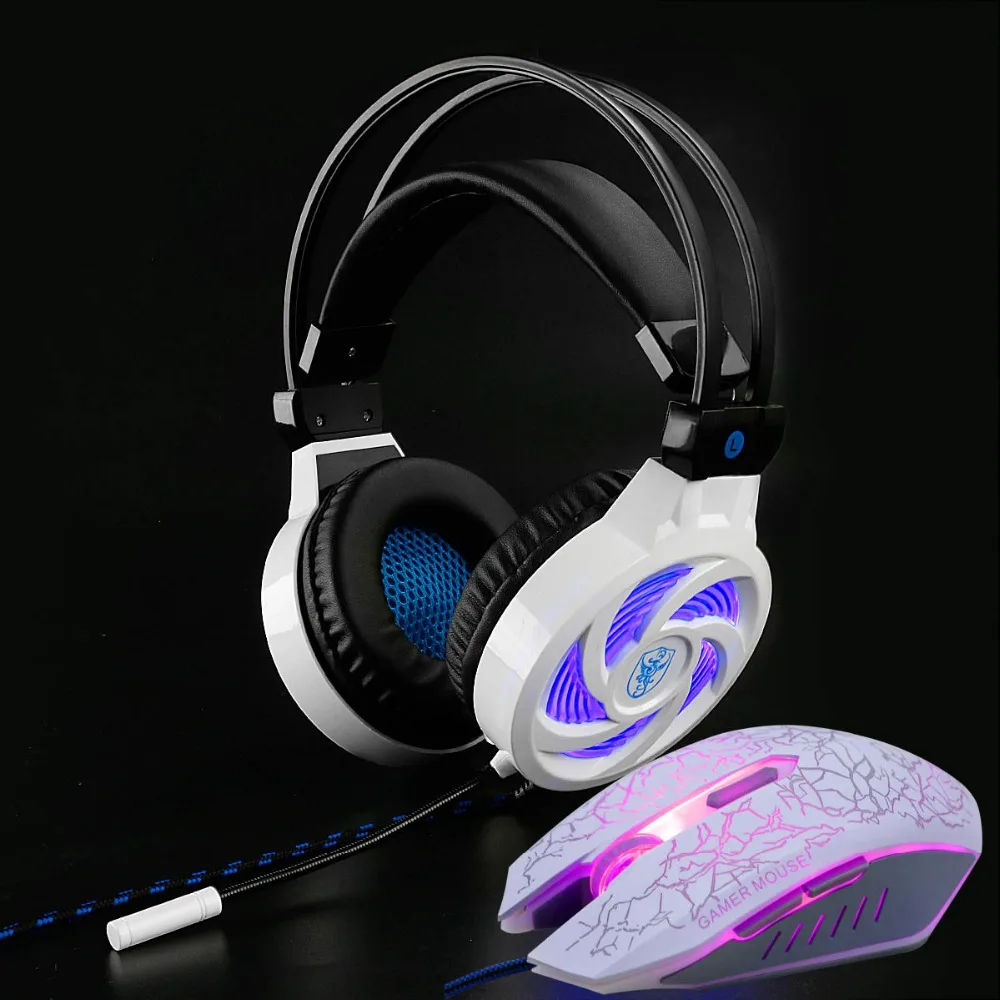 Soyto, USB, стерео игровая гарнитура, 7,1, Virtual Surround Bass, игровые наушники с микрофоном, светодиодный светильник для компьютера, ПК, геймера