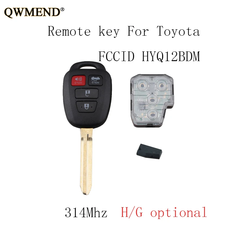 QWMEND 4 кнопки дистанционный ключ брелок от машины для Toyota Camry 2012 2013 2014 2015 2016 2017 HYQ12BDM