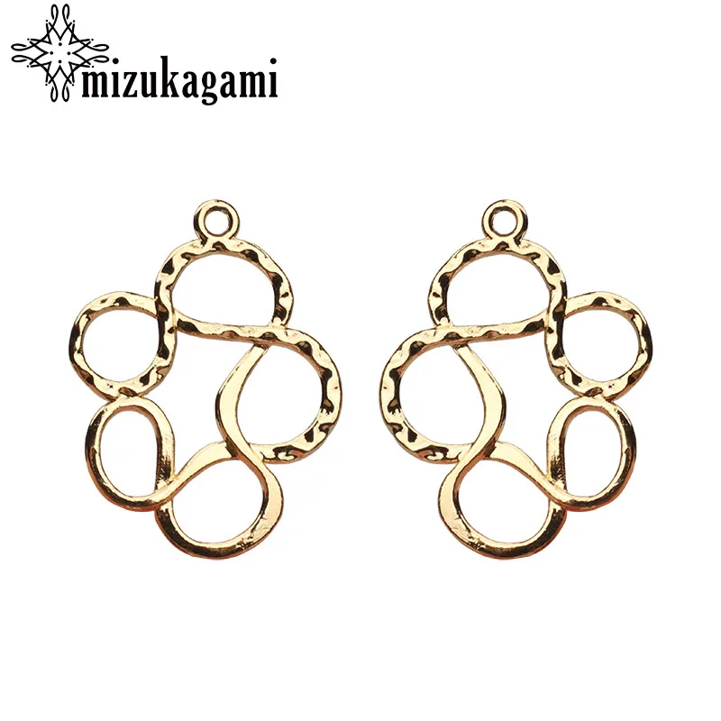 30*24 мм 6 шт./лот цинковый сплав цвета: золотистый с отверстиями на верхнем слое и