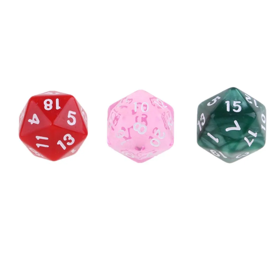 25 шт световые многогранные D20 кости для игры в трпг случайный цвет|Кубики| |