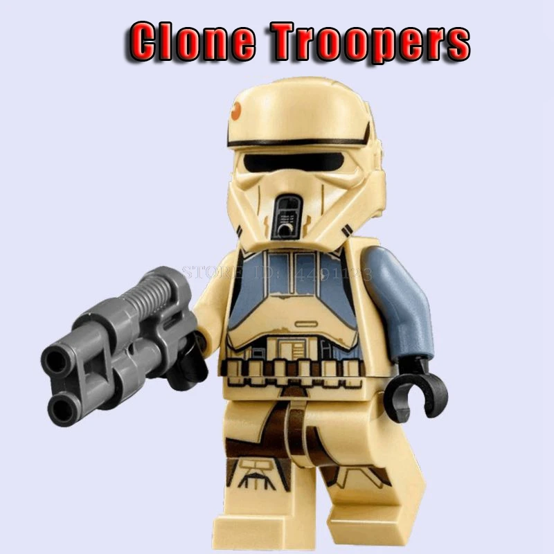 Clone Troopers Кубики на тему фильмов игрушки клонированные солдатики Звездные войны наборы солдат охраны армии Дарт Вейдер Скайуокер Рей R2D2 C3PO Блок Игрушка Звездные войны фигурка - Цвет: Clone Troopers