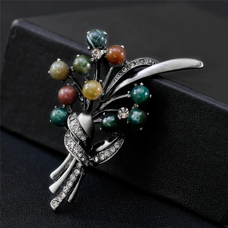 Женская Брошь в виде дерева из натурального камня | Украшения и аксессуары