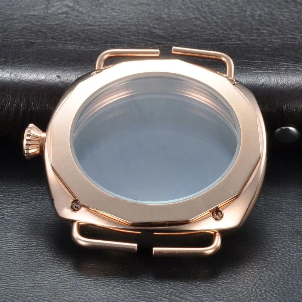 Новинка корпус из полированной нержавеющей стали цвета розового золота 45 мм