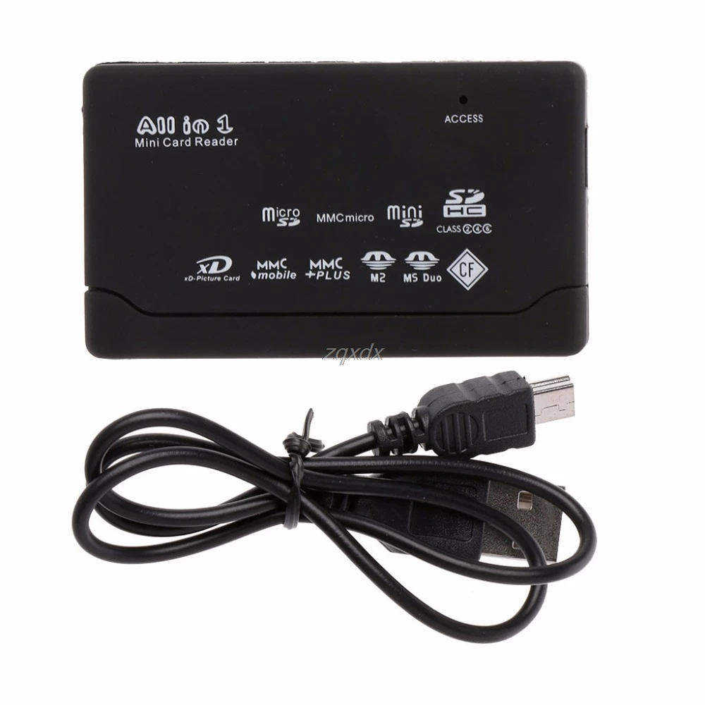 Устройство для чтения карт памяти Все в одном USB внешний SD SDHC Mini Micro M2 MMC XD CF черный