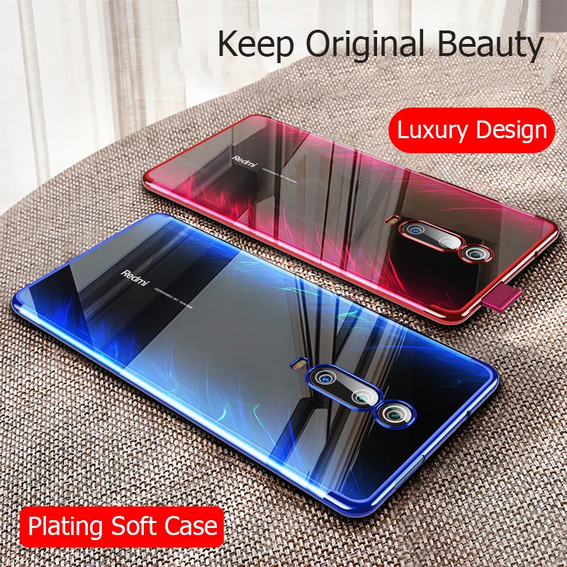 

For Xiaomi Mi 9T Case Luxury Laser Plating Soft Clear Back Cover on Xiomi Mi9T Phone Case For Xiaomi Mi 9T Pro Fundas