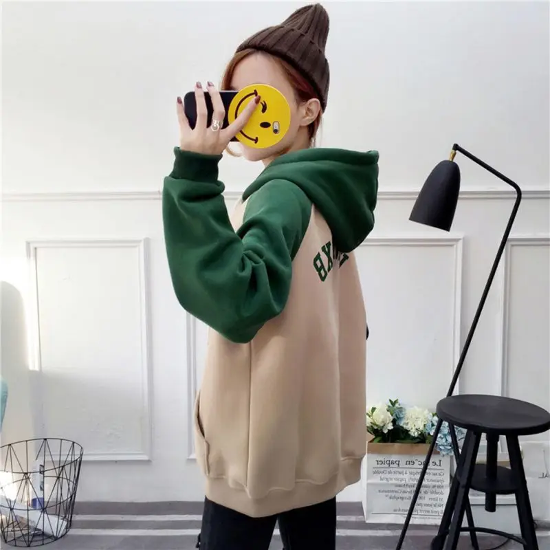 Уличная спортивная толстовка с длинными рукавами свободная - Цена: 503,81 руб.