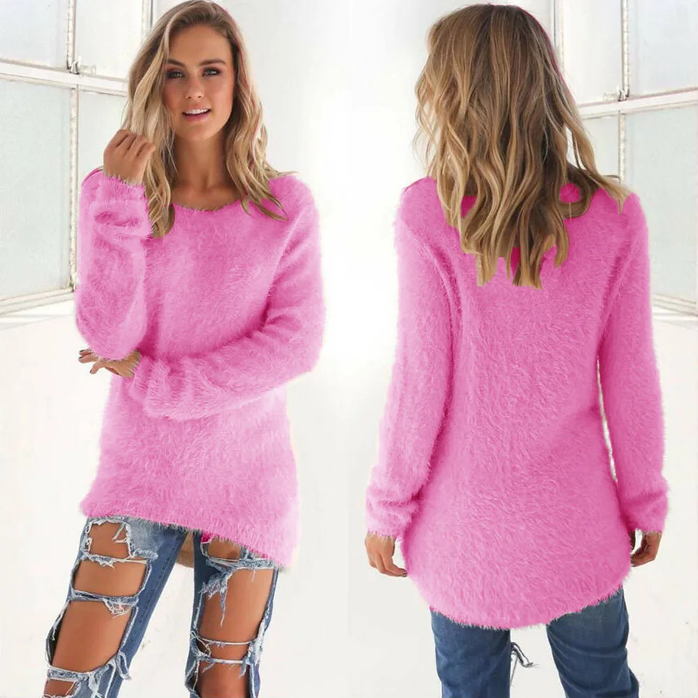 malianna Autumn Winter Women Long Sleeve O-Neck Knitted Sweaters Female Solid Color Pullover Basic Casual Streetwear Clothes | Женская