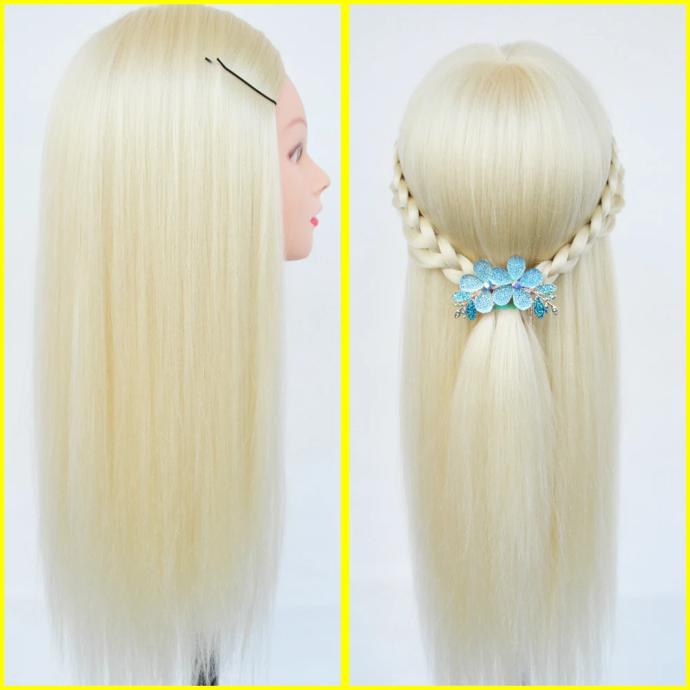 Тренировочная головка хорошего качества с длинными густыми белыми волосами