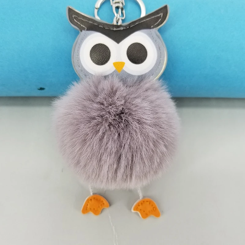 Брелоки Сова из искусственной кожи с подвесками в виде совы брелок шариками Pluffy