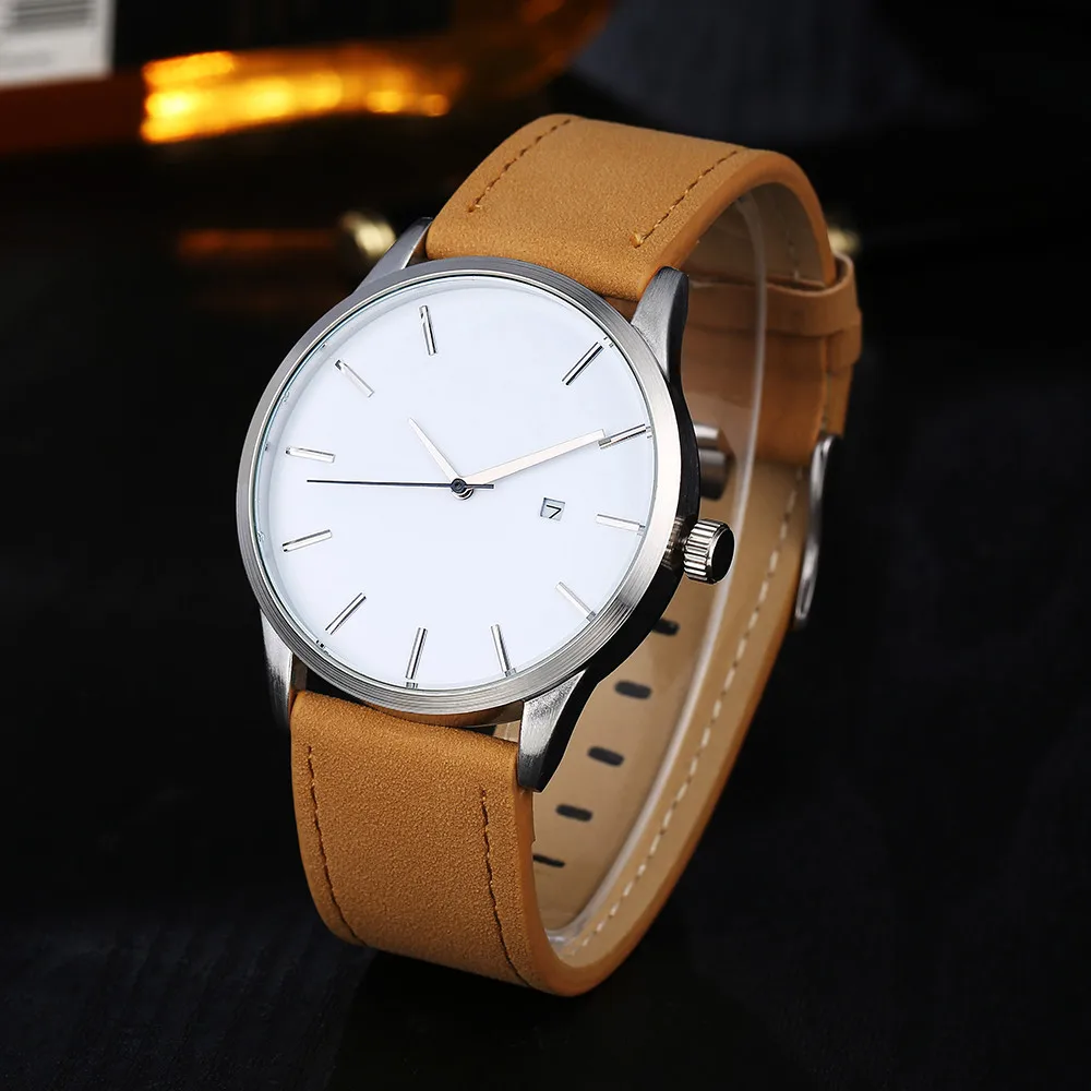 Fashion Casual Simple Unisex Men Watch Popular Low-key Minimalist Connotation Leather Men's Quartz Wristwatches montre homme | Наручные