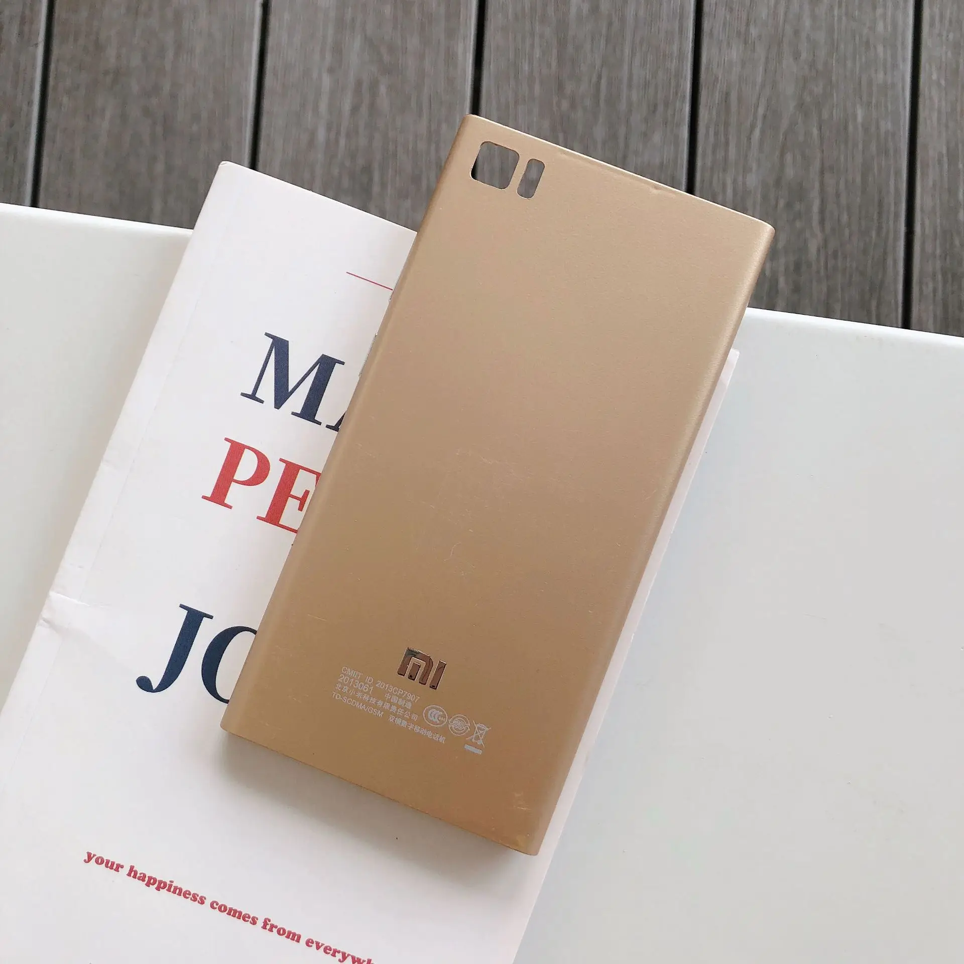 WCDMA для Xiaomi 3 батарейный дверной Корпус Оригинальное качество задняя крышка чехол для Xiaomi 3 Mi3 M3+ кнопки держатель лотка для sim-карты - Цвет: Золотой