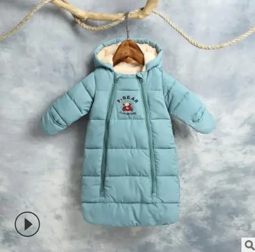 blue Детский спальный мешок, зимний толстый теплый спальный мешок для новорожденных, детский спальный мешок для коляски, аксессуары для коляски - Цвет: blue
