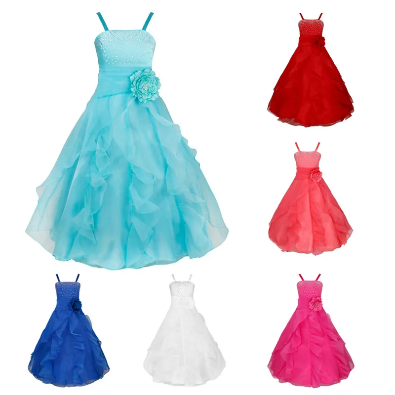 Elegant Girls Dress Gowns Kids Princess Wedding Party Wear Evening Prom Birthday Frocks Bridesmaid Clothing | Детская одежда и