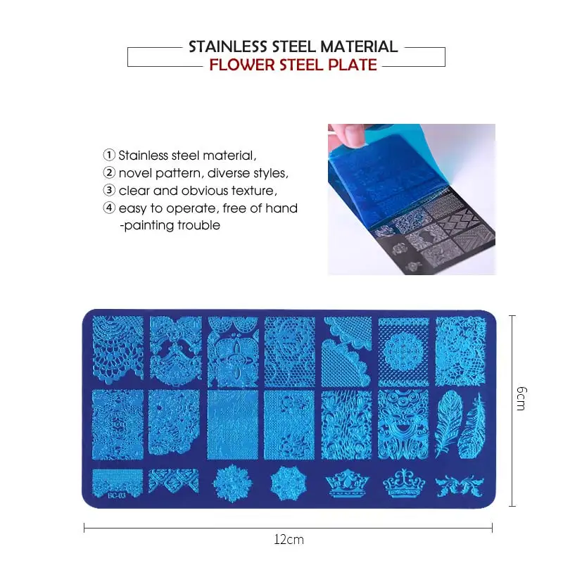 BUKAKI Stempelen Platen шаблон 3D Bloem Dier patroна DIY Дизайн ногтей рисунок для нейл-арта Plaat