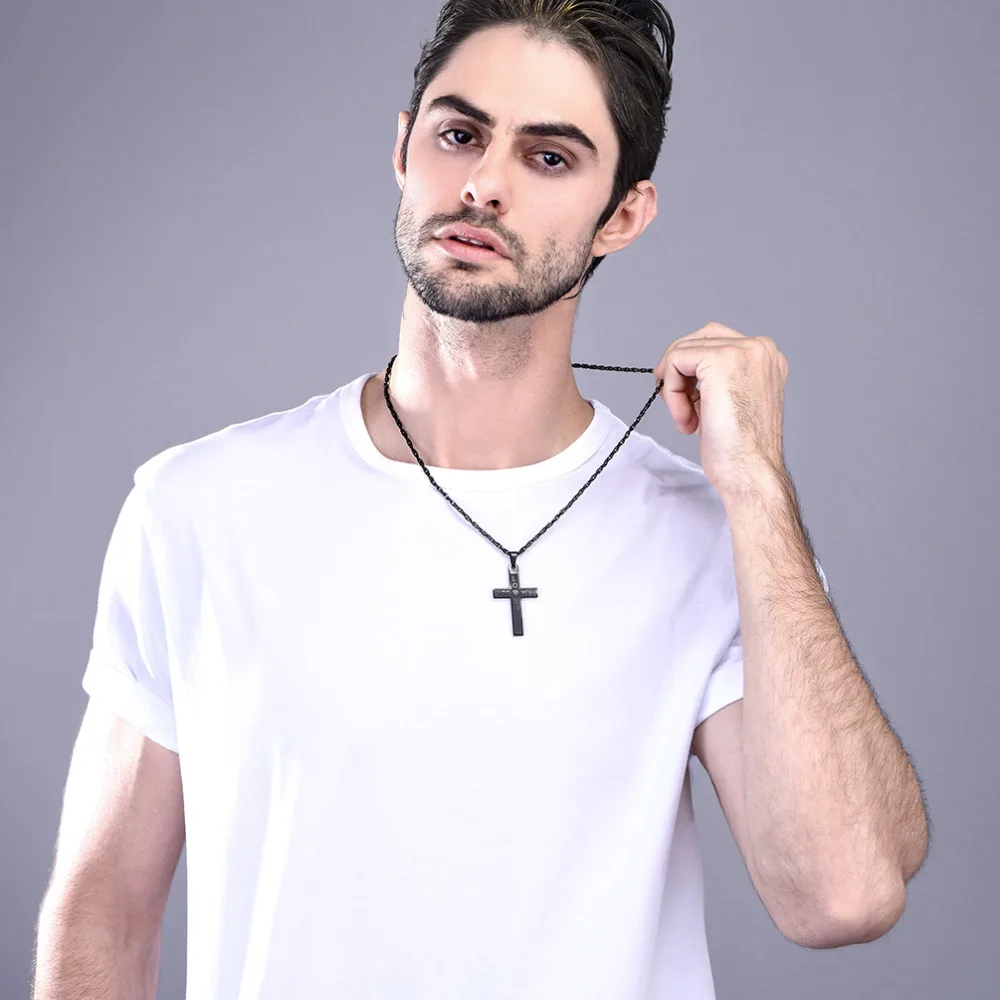 PRO Сталь крест кулон Цепочки и ожерелья Нержавеющая сталь цепи Бог любит вас Для