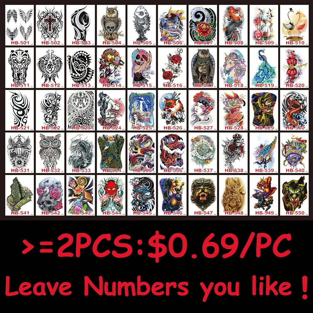 1 шт. черная Реалистичная наклейка тату в виде совы временная из бумаги HB532