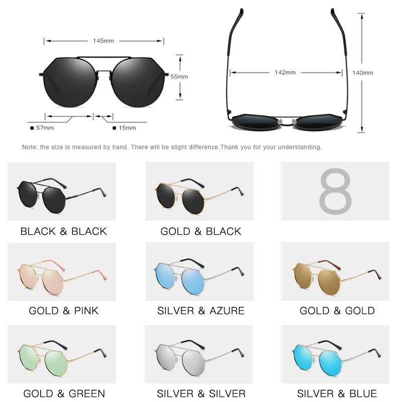 Винтажные круглые большие размеры увеличенные линзы Зеркальные Солнцезащитные