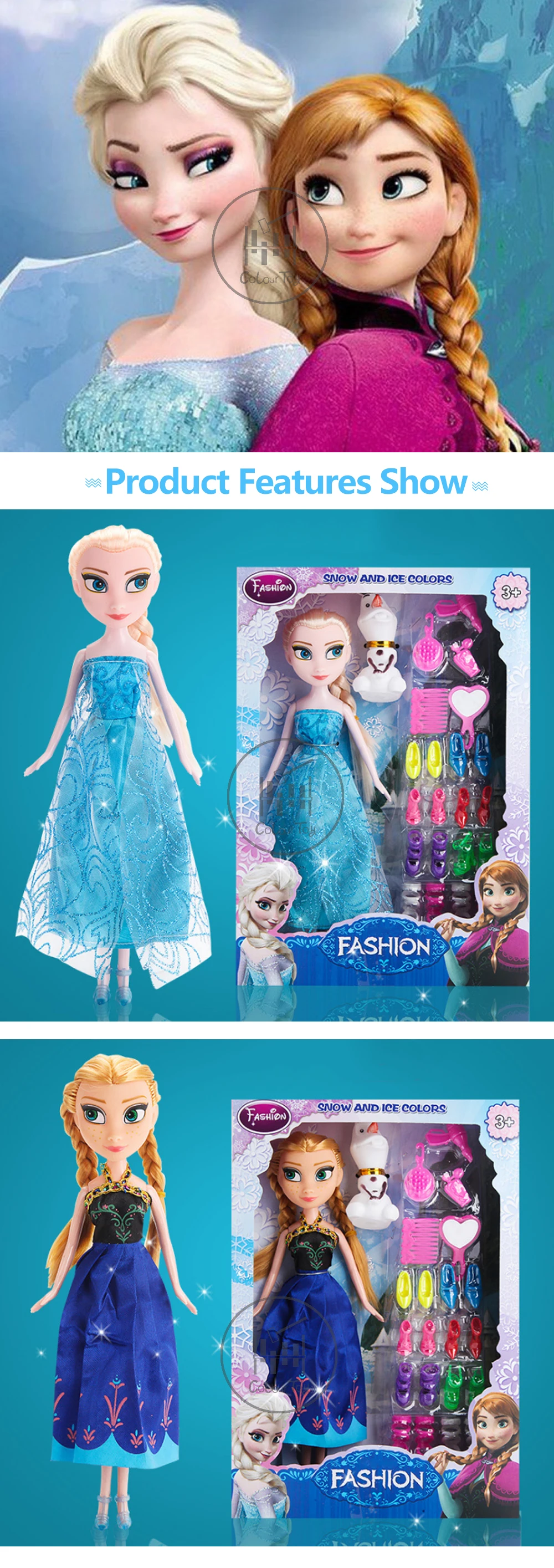 Disney оригинальное издание Анна Эльза девочка детские игрушки, куклы принцесса снег аксессуары для королевы новые мягкие плюшевые куклы Рождественский подарок
