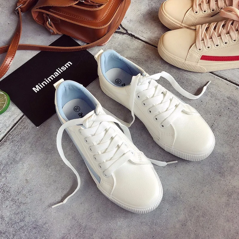 Women Sneakers 2018 Fashion Breathble Vulcanized Shoes Pu leather Platform Lace up Casual White Tenis Feminino Zapatos De Mujer | Обувь