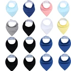 4 шт.лот, однотонные детские нагрудники для мальчиков и девочек, слюнявчики-банданы, детские нагрудники, водонепроницаемые Слюнявчики