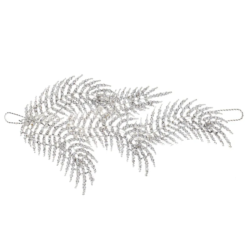 KMVEXO Vintage Wedding Headband Handmade Rhinestone Bridal Headpieces Leaf Crown Women Party Pageant Hair Accessories | Украшения и