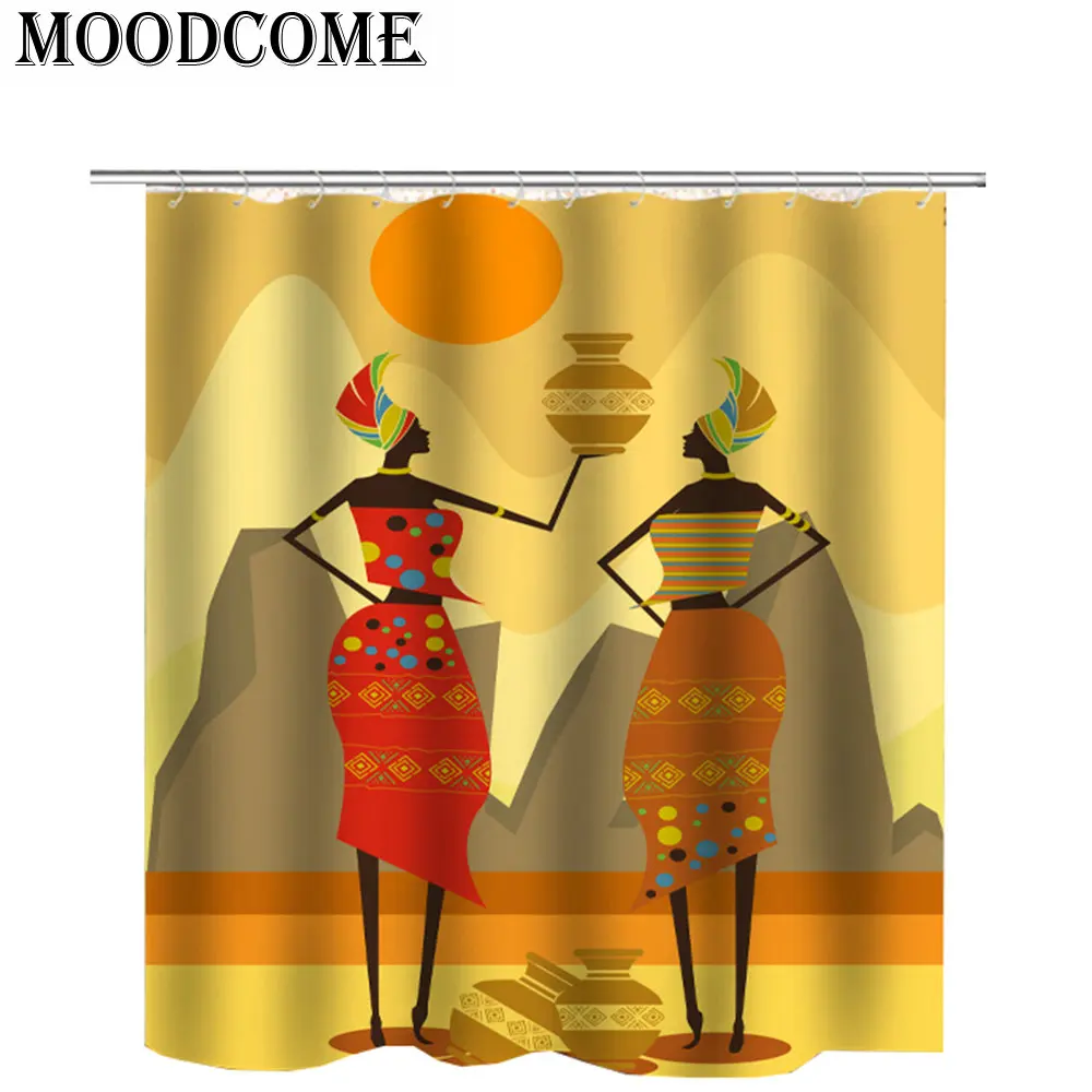 Африканская американская занавеска для душа тканевая ванной комнаты