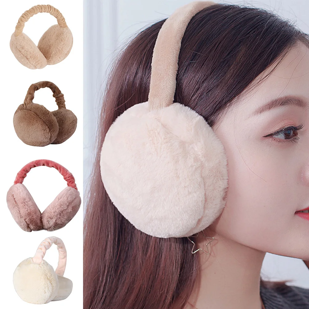 Women Earlap Protector Faux Fur Adjustable Full Surround Earmuffs Foldable Winter Headband Ear Warmer | Аксессуары для одежды
