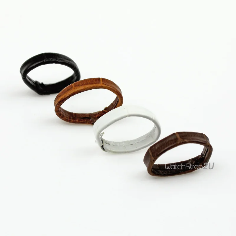 3PCS Leather Strap Retaining Ring Loop Hoop Keeper Black Brown White 14mm/16mm/18mm/19mm/20mm/22mm/24mm | Наручные часы