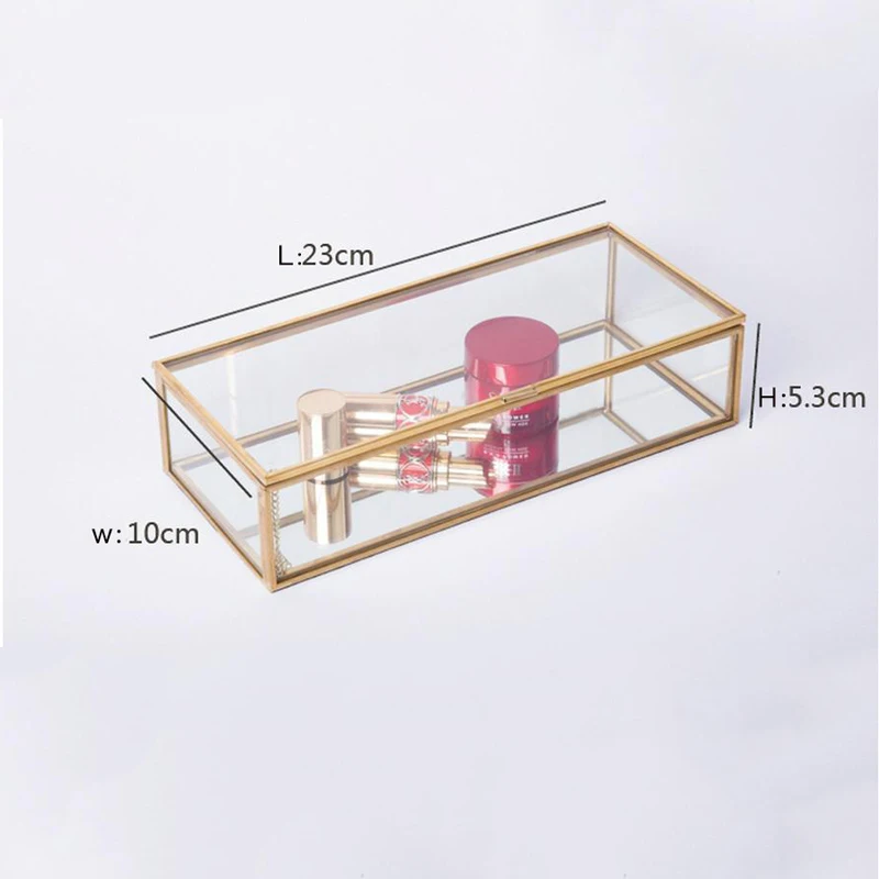 Скандинавское стекло коробка для хранения ювелирных изделий из чистой меди