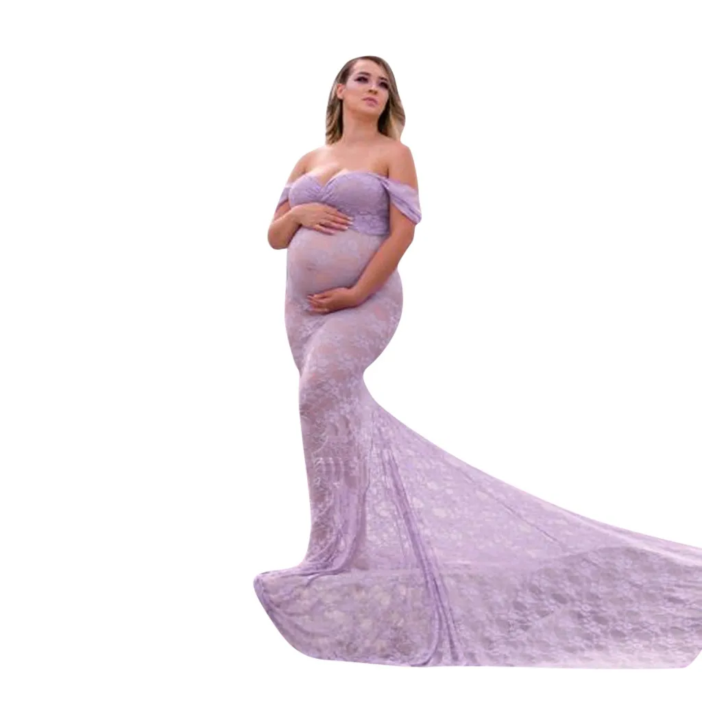Женское платье для беременных сексуальное фотосессии с открытыми плечами