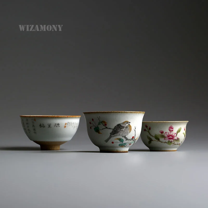 1 шт. WIZAMONY посуда для напитков Распродажа китайский ру печной фарфор Gaiwan Китай Чайные чашки фарфоровая чаша китайский заварочный чайник чайная чашка из селадона