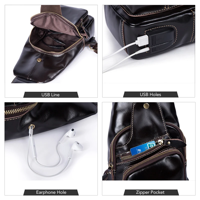 Нагрудная сумка WESTAL из натуральной кожи для мужчин модный дизайнерский