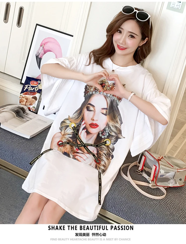 Платье с принтом стикеров хлопковое платье средней длины длинным рукавом