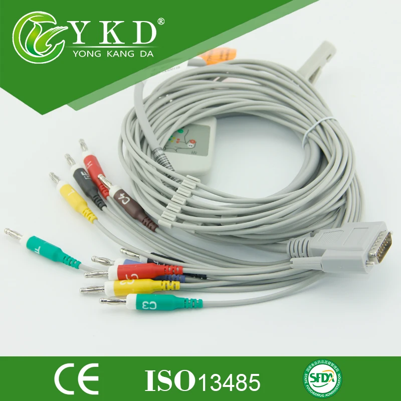 2 шт./бесплатная доставка для Nihon Kohden 9130 EKG 10-свинцовый кабель с leadwires Banana 4 0 штекер
