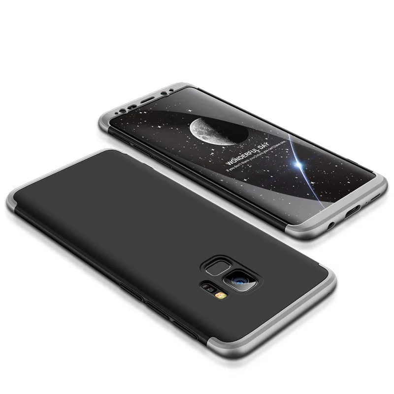 Black Silver Для samsung Galaxy S8 плюс S10 S9 Plus samsung S8 S10 Lite крышка V-power 3 в 1 360 Полный Защитник дело Чехлы без Стекло - Цвет: Black Silver