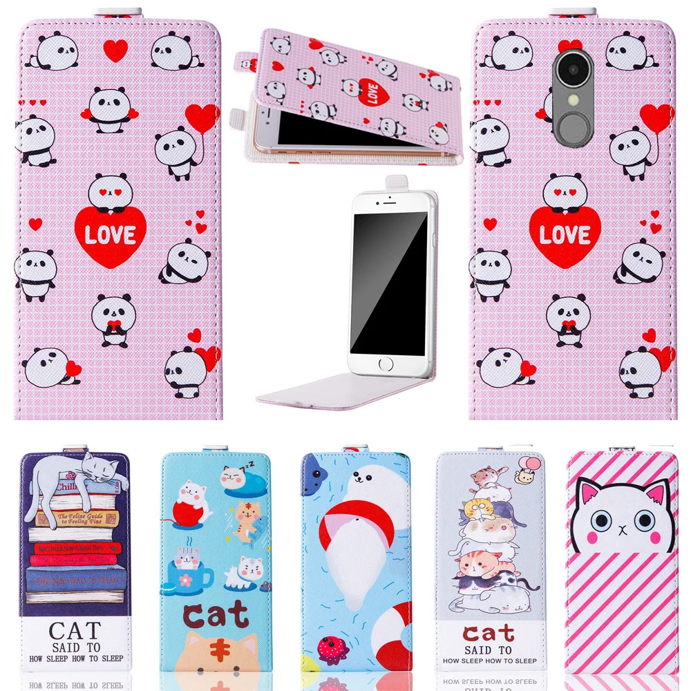 Fashion Cartoon vertical up and down Stand Flip PU Leather Cover Plastic Back With Card Holders For TP-LINK Neffos X1 Case | Мобильные