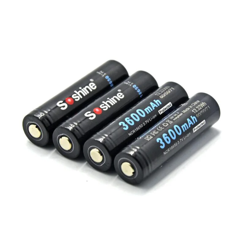 Литий ионный перезаряжаемый аккумулятор Soshine 3 7 в 3600 Вт ч мАч|Перезаряжаемые