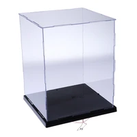 transparent display case model dust proof box with led lights acrylic display box