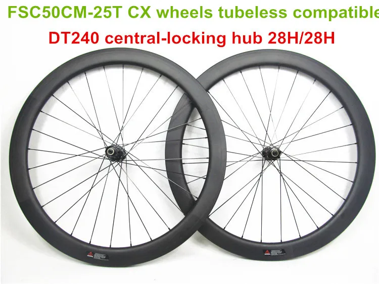 FSC50CM-25TCX Farsports дорожный дисковый тормоз для колеса 25 Вт* 50D Углеродные колеса колесная пара 28 H Углеродные колеса велосипеда OEM Китай