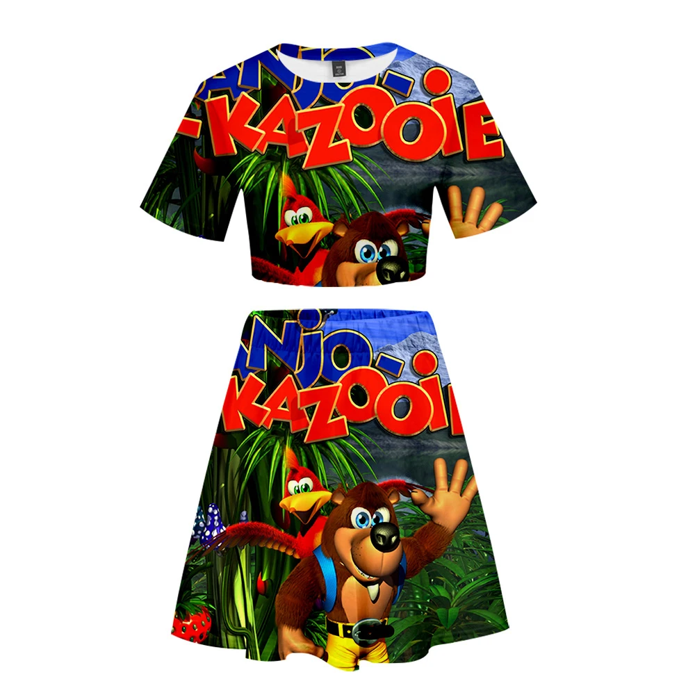 Комплект женский летний из юбки и футболки с 3D принтом| |