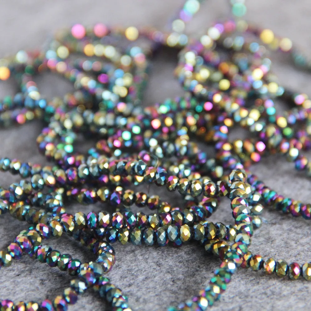 2021 New For Necklace 3*4mm Faceted Purple AB+ Colorful Glass Crystal Beads Stone Loose 150pcs DIY Fashion Jewelry Making | Украшения и