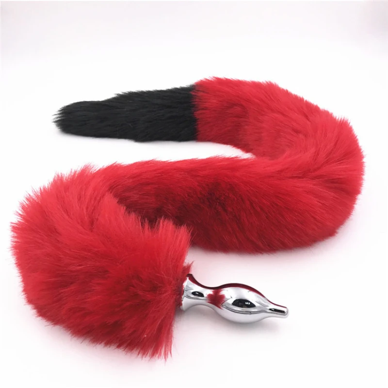 Super Long Anal Plug Fox Tail Dilator Butt Anus Stimulator Stainless Steel Sex Toy for Women H8-5-140F | Красота и здоровье