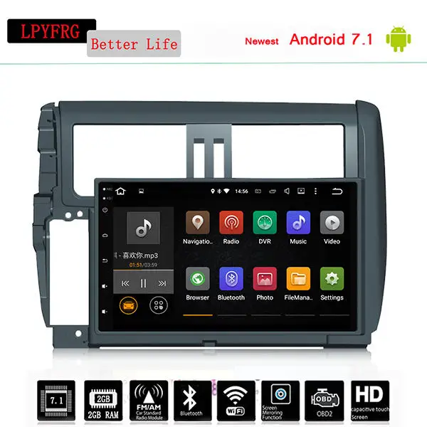 Android 10 0 9 дюймовый автомобильный DVD GPS для TOYOTA PRADO 150 2010 2013 радио встроенный Wi Fi